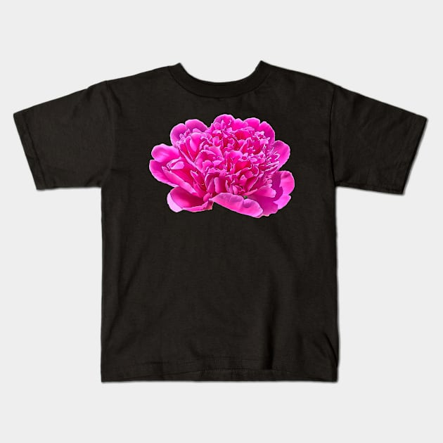 Pink Peony Flower Kids T-Shirt by petrasart